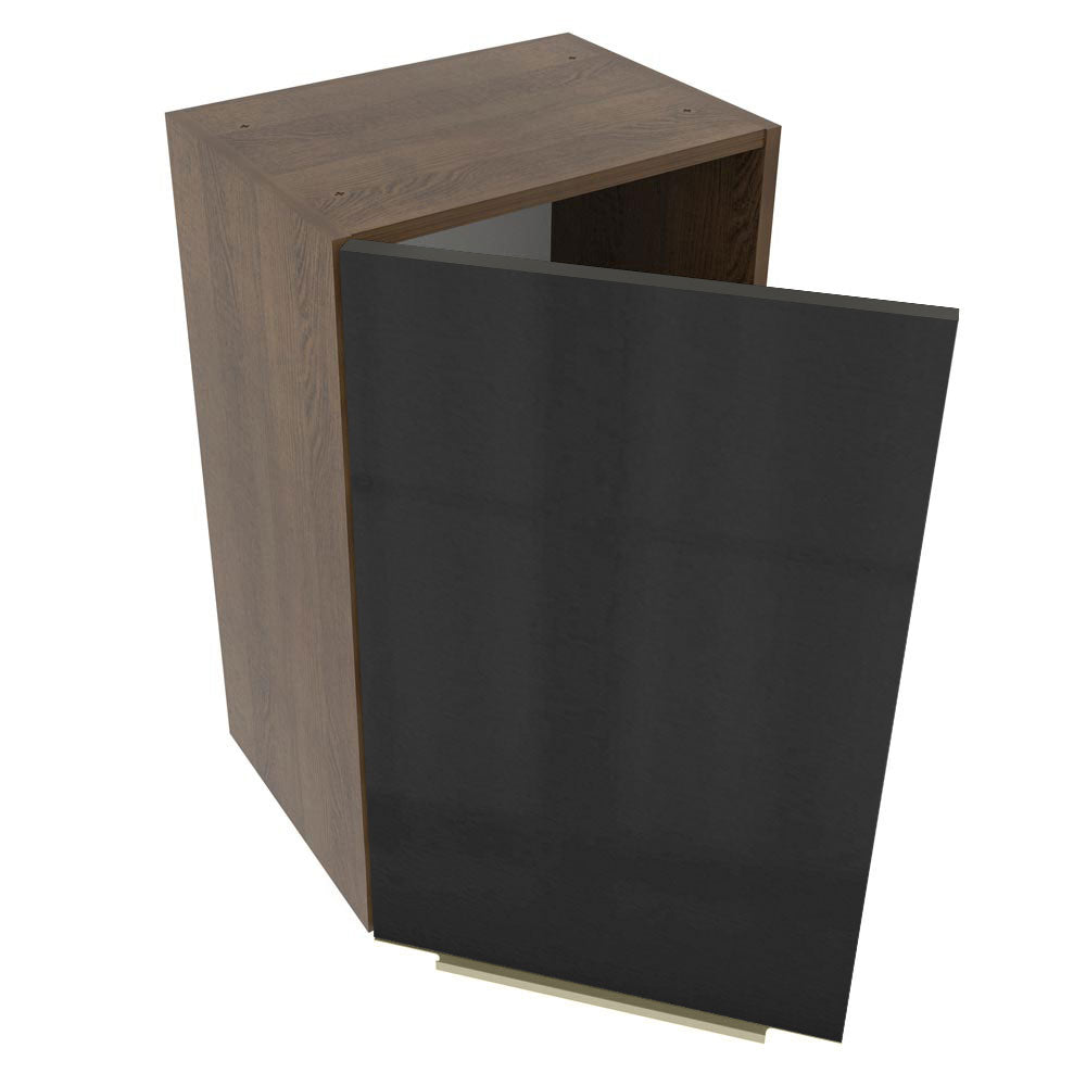 Armário Aéreo Madesa Lux 40 cm 1 Porta Rustic/Preto