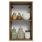 Armário Aéreo de Cozinha 1 Porta 40 cm Rustic/Preto Vidro Reflecta Bronze Vinil Madesa
