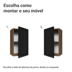 Armário Aéreo 40 cm 1 Porta Rustic/Preto Vik Madesa