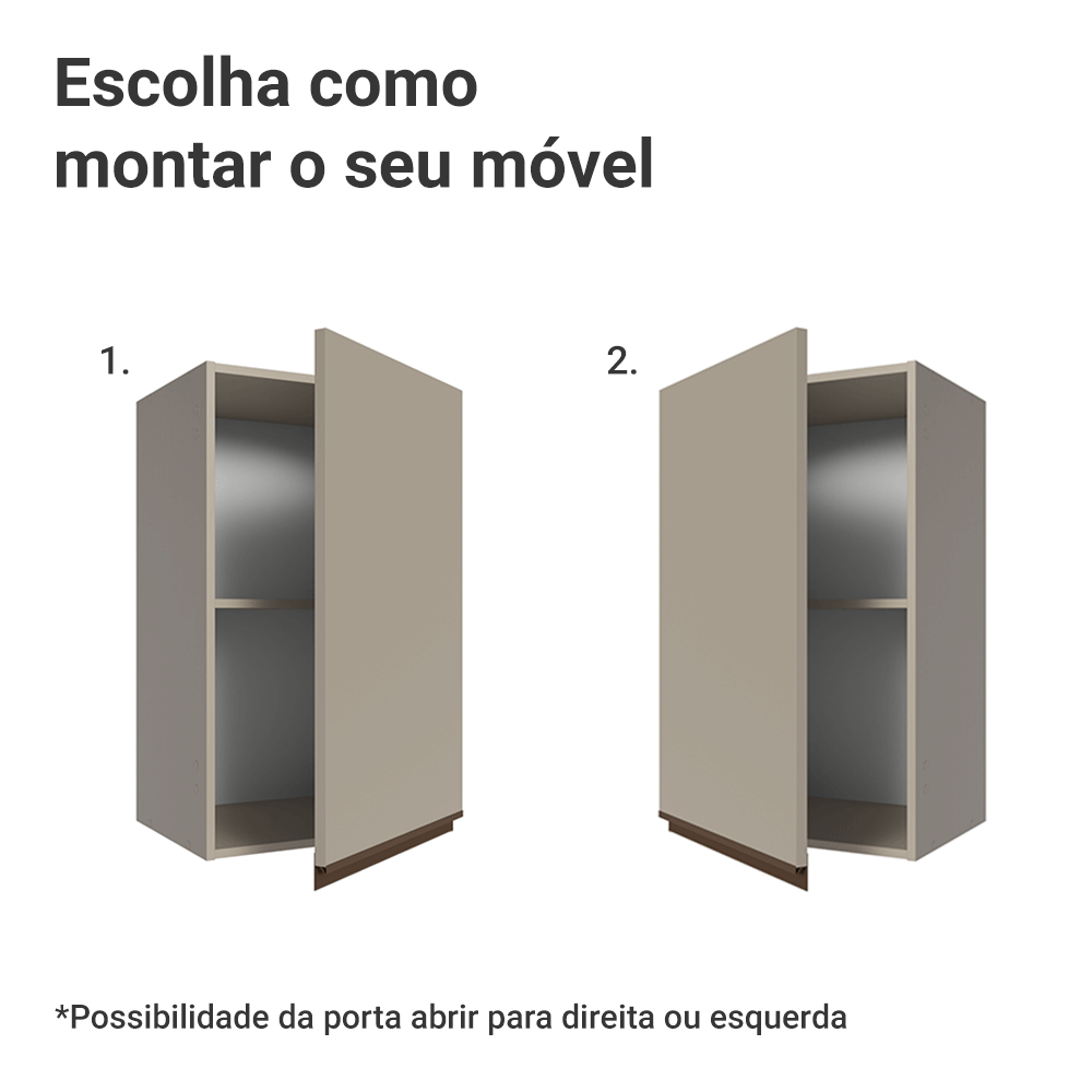 Armário Aéreo 40 cm 1 Porta Crema Nice Madesa