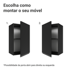 Armário Aéreo 40 cm 1 Porta Preto Nice Madesa