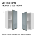 Armário Aéreo Madesa Lux 40 cm 1 Porta Branco/Cinza