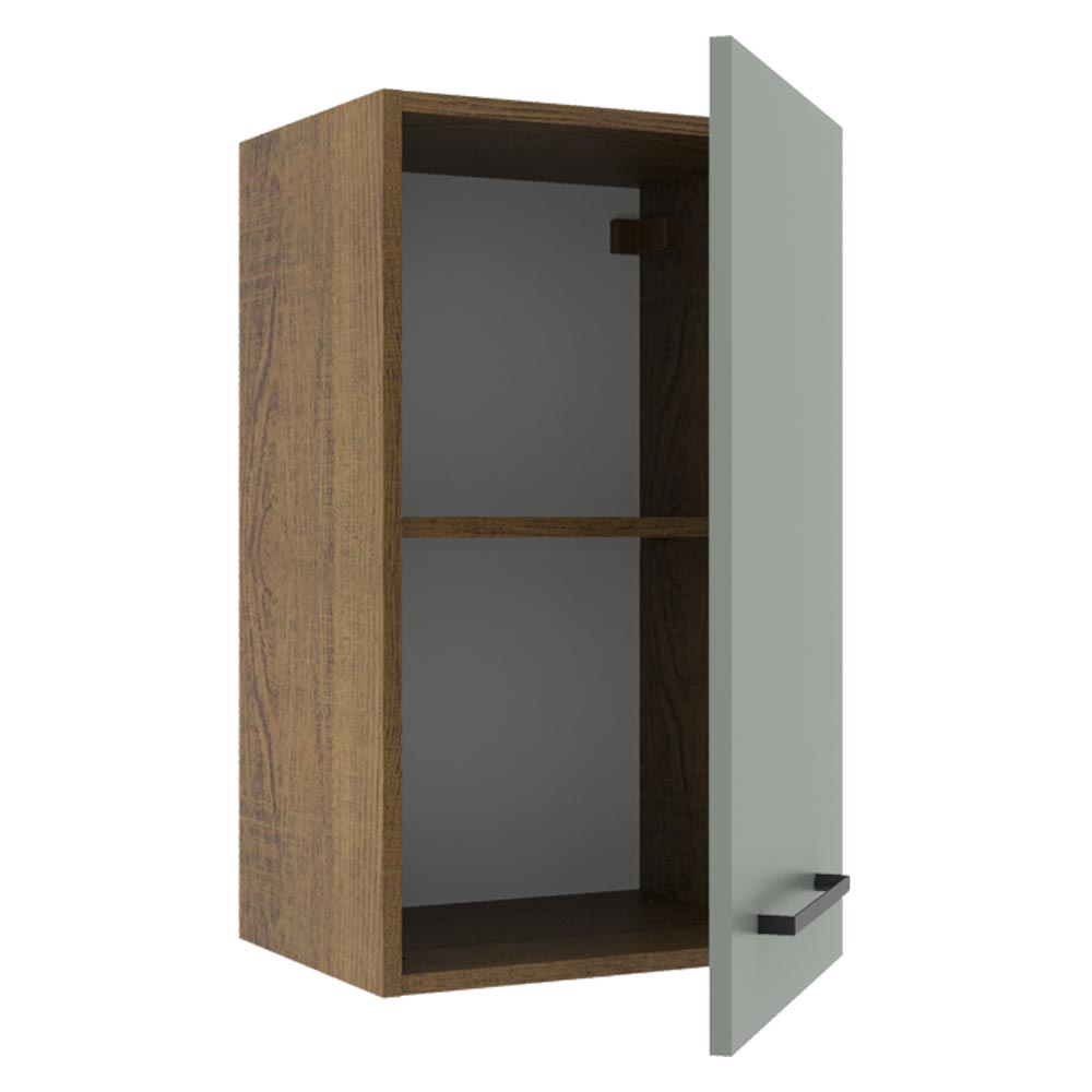 Armário Aéreo Madesa Agata 40 cm 1 Porta Rustic/Cinza