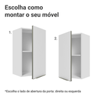 Armário Aéreo Madesa Lux 40 cm 1 Porta Branco/Branco Veludo