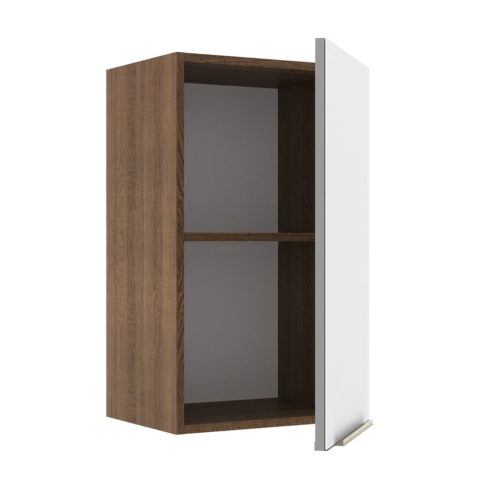 Armário Aéreo Madesa Lux 40 cm 1 Porta Rustic/Branco Veludo