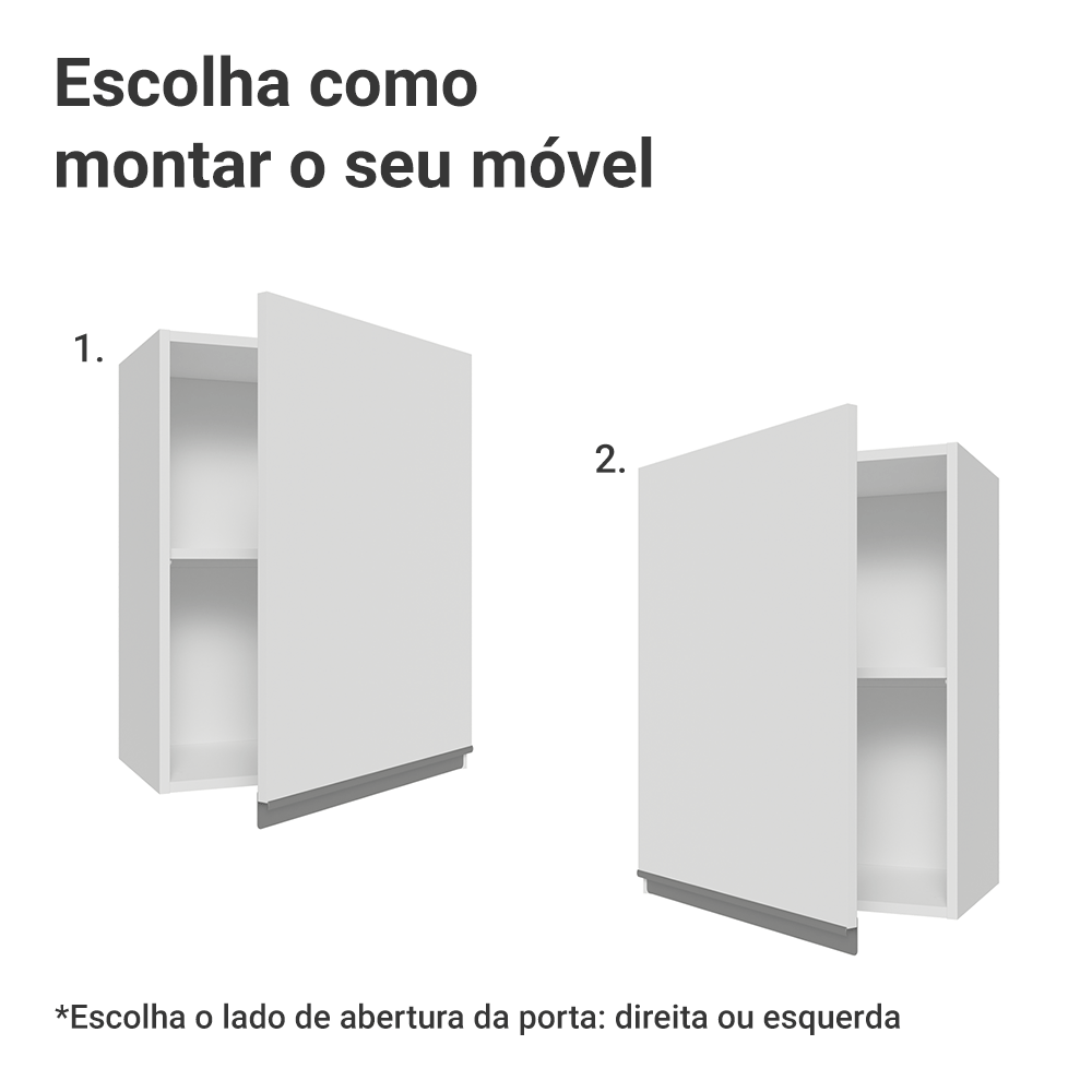 Armário Aéreo 50cm 1 Porta Branco Glamy Madesa