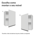Armário Aéreo 50cm 1 Porta Branco Glamy Madesa