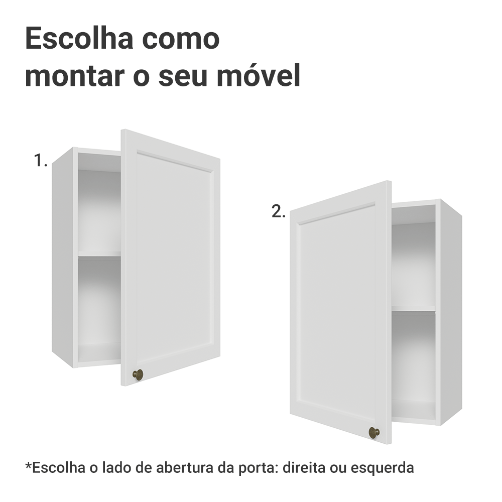 Armário Aéreo 50cm 1 Porta Branco Vik Madesa