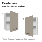 Armário Aéreo 50cm 1 Porta Branco/Crema Agata Madesa