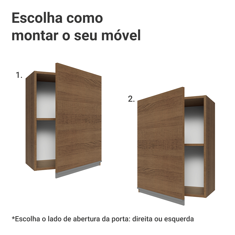 Armário Aéreo 50cm 1 Porta Rustic Glamy Madesa