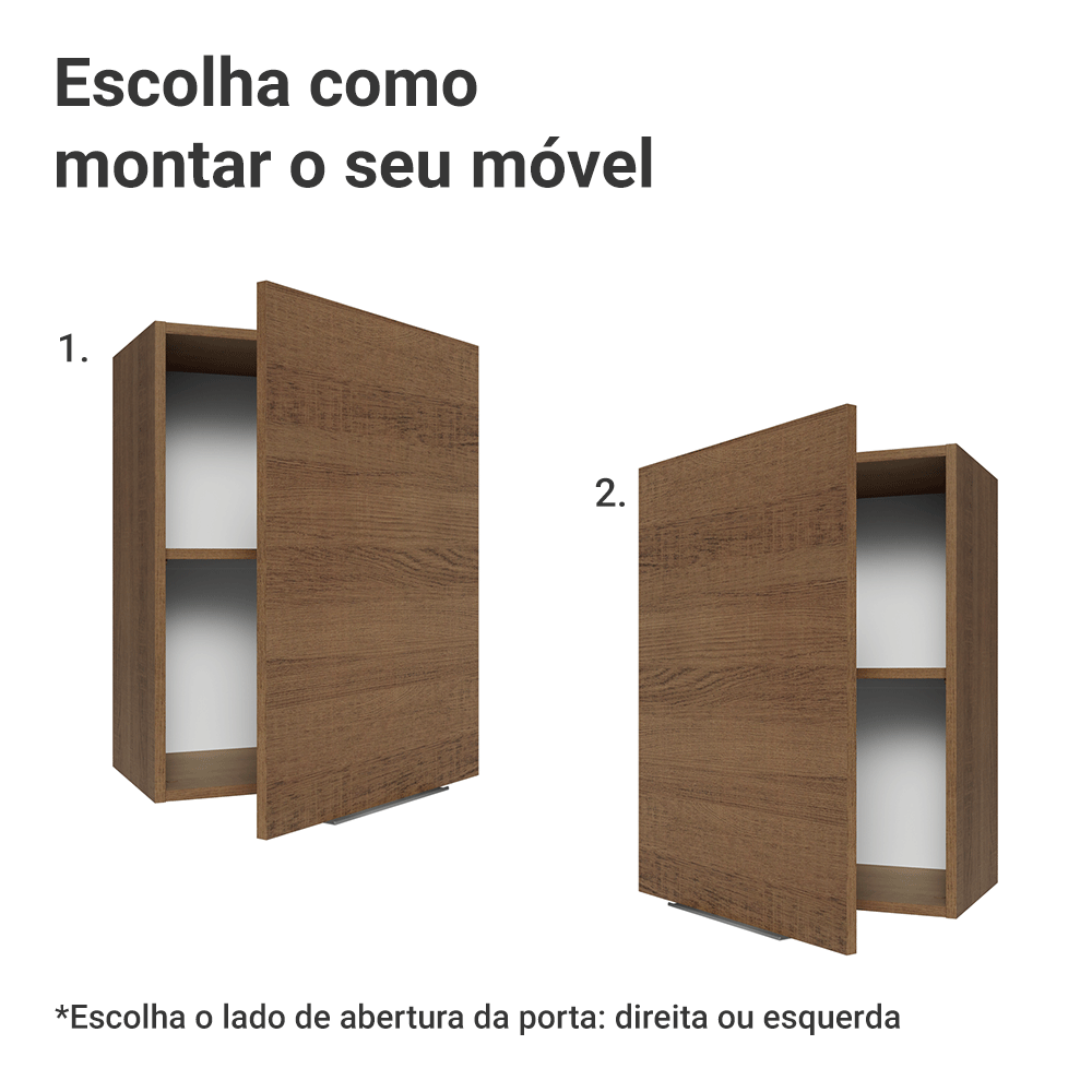 Armário Aéreo 50cm 1 Porta Rustic Stella Madesa