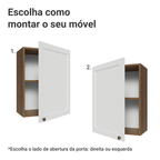 Armário Aéreo 50cm 1 Porta Rustic/Branco Vik Madesa