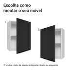 Armário Aéreo 50cm 1 Porta Branco/Preto Lux Madesa