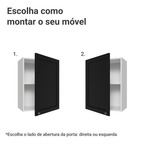 Armário Aéreo 50 cm 1 Porta Branco/Preto Vik Madesa