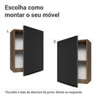 Armário Aéreo 50cm 1 Porta Rustic/Preto Lux Madesa