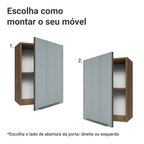 Armário Aéreo 50cm 1 Porta Rustic/Cinza Lux Madesa