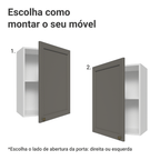 Armário Aéreo 50cm 1 Porta Branco/Cinza Vik Madesa