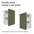Armário Aéreo 50cm 1 Porta Branco/Verde Vik Madesa