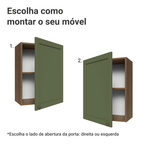 Armário Aéreo 50cm 1 Porta Rustic/Verde Vik Madesa