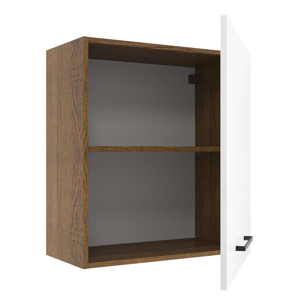 Armário Aéreo Madesa Agata 60 cm 1 Porta Rustic/Branco