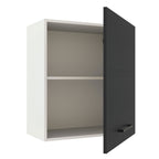 Armário Aéreo Madesa Agata 60 cm 1 Porta Branco/Preto