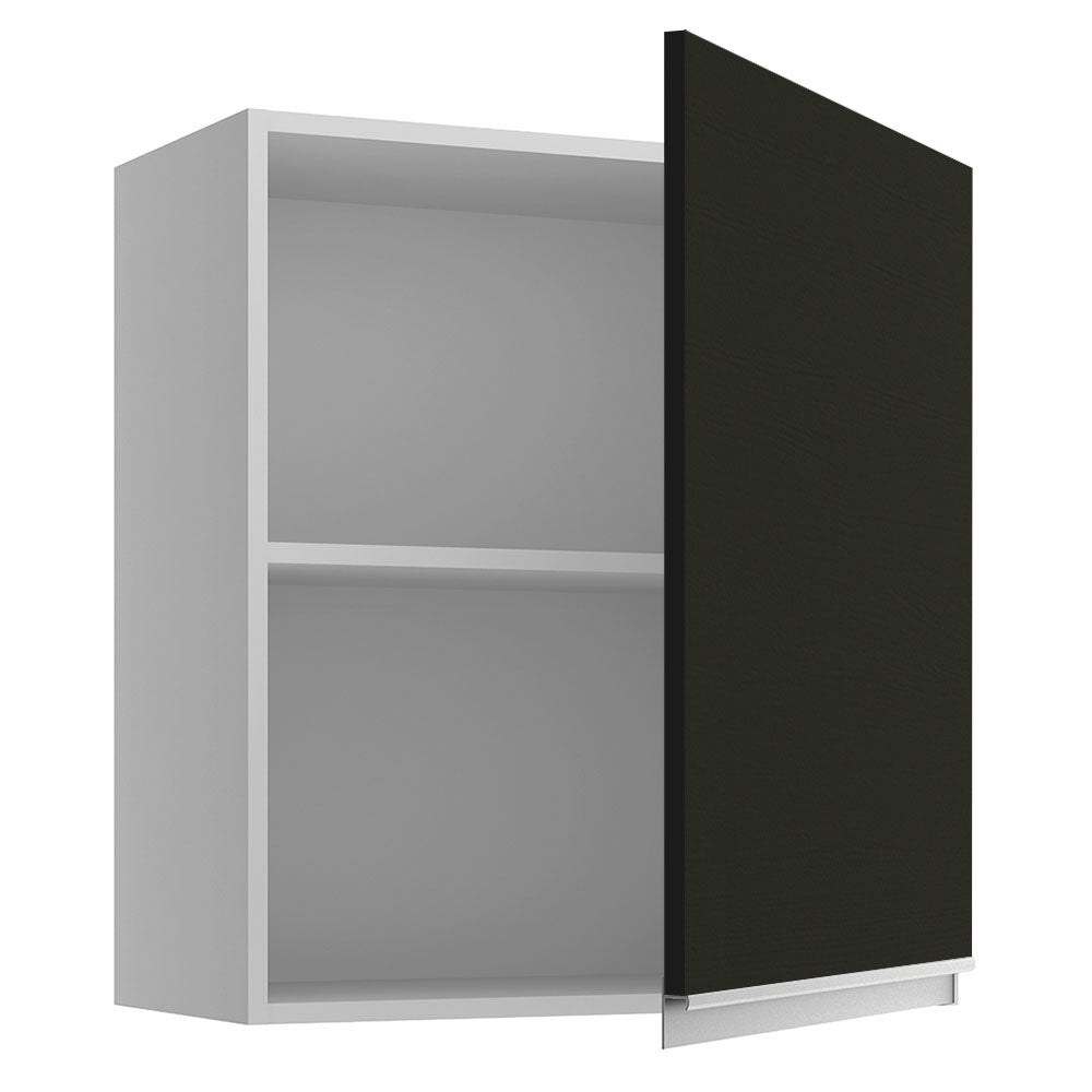 Armário Aéreo Madesa Glamy 60 cm 1 Porta Branco/Preto