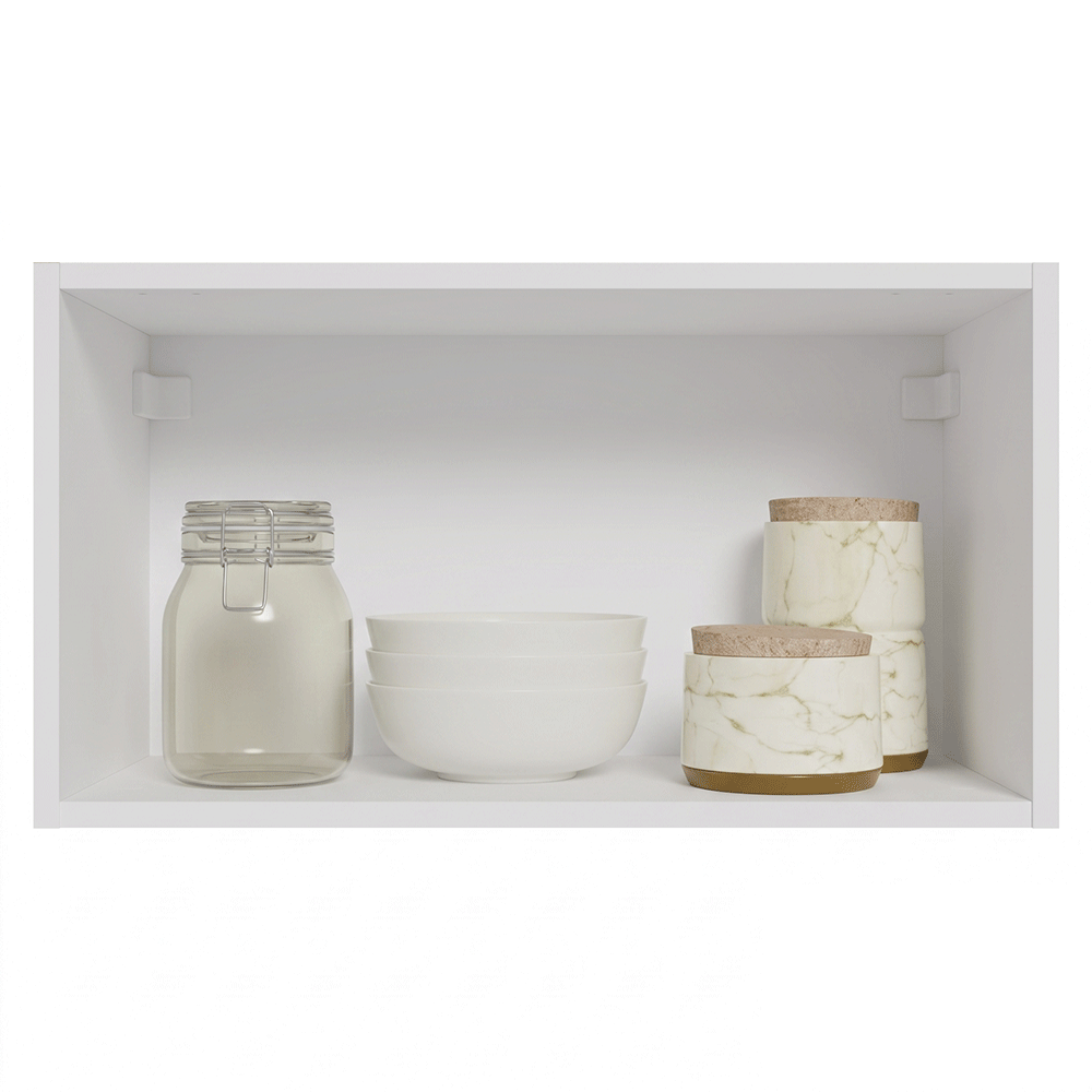 Armário Aéreo de Cozinha 1 Porta Basculante 60 cm Branco/Preto Vidro Reflecta Bronze Vinil Madesa