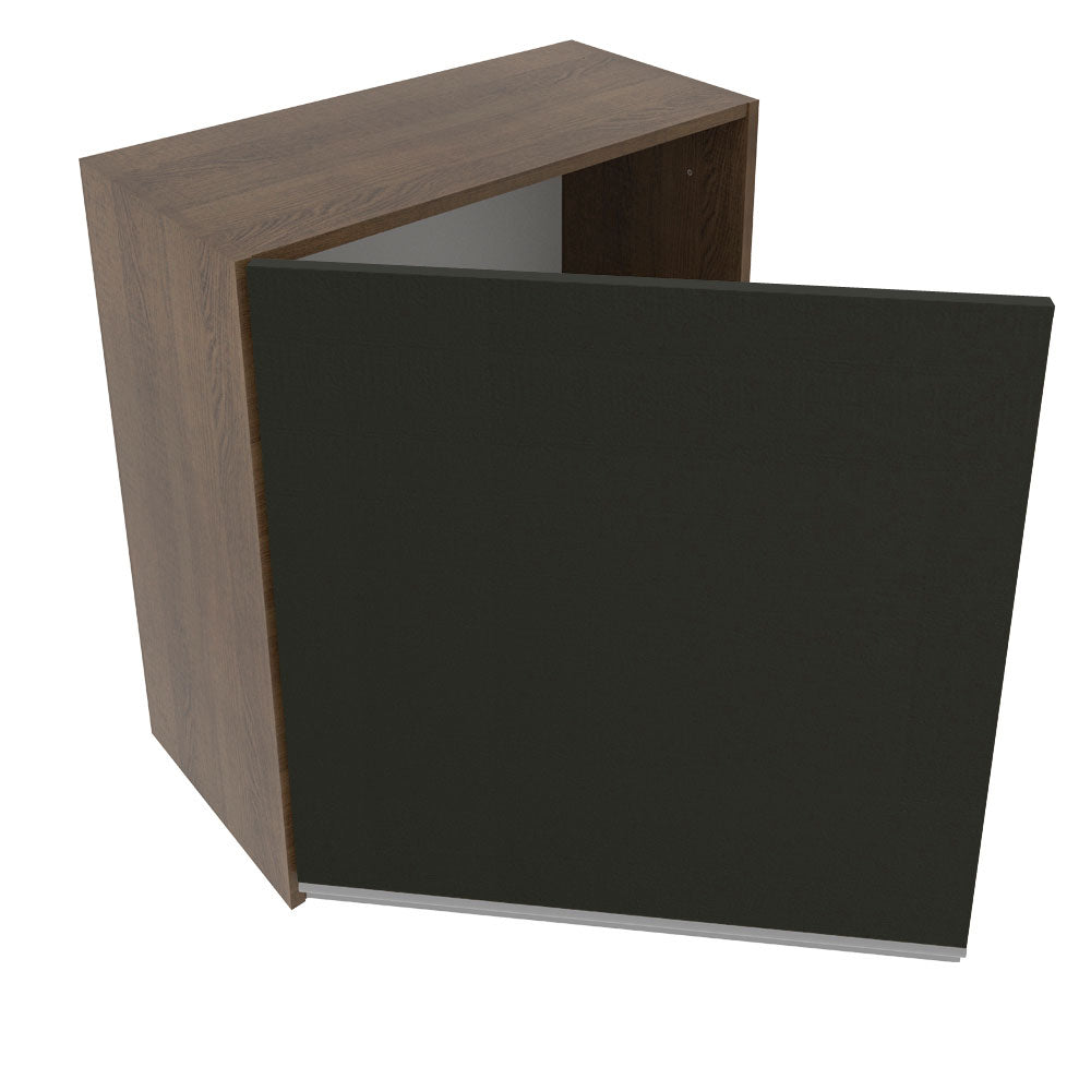 Armário Aéreo Madesa Glamy 60 cm 1 Porta Rustic/Preto