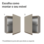 Armário Aéreo 60 cm 1 Porta Crema Nice Madesa