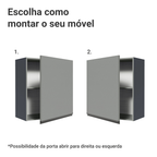Armário Aéreo 60 cm 1 Porta Cinza Nice Madesa