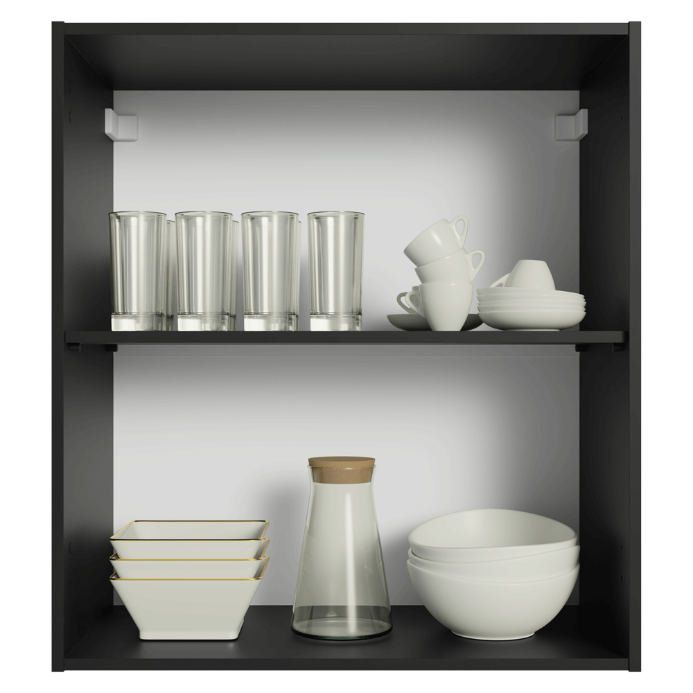 Armário Aéreo 60 cm 1 Porta Preto Nice Madesa