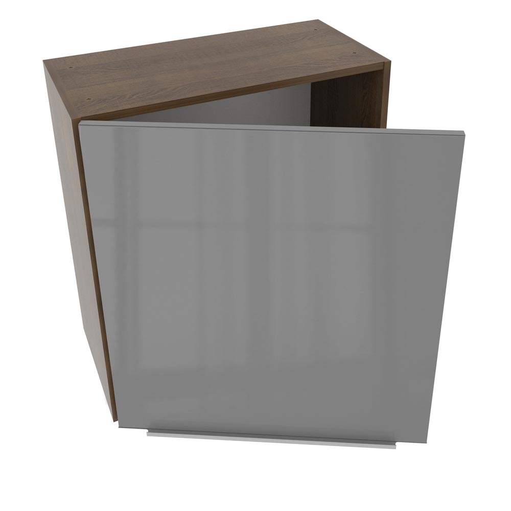 Armário Aéreo Madesa Lux 60 cm 1 Porta Rustic/Cinza