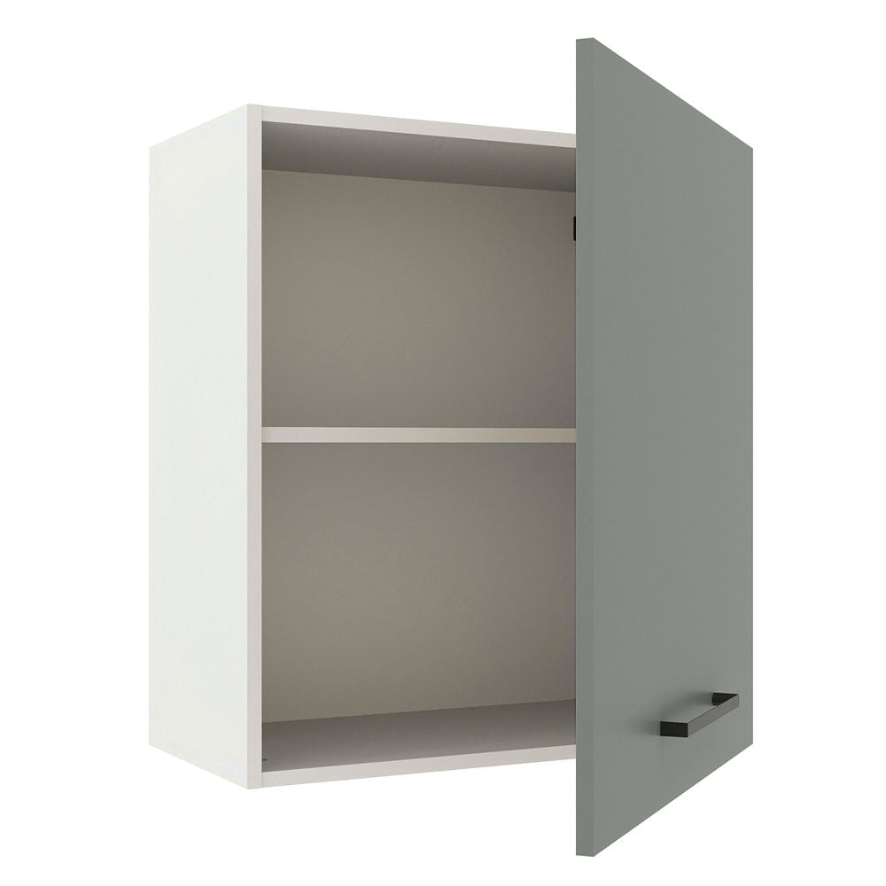 Armário Aéreo Madesa Agata 60 cm 1 Porta Branco/Cinza