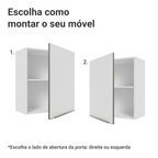 Armário Aéreo Madesa Lux 60 cm 1 Porta Branco/Branco Veludo