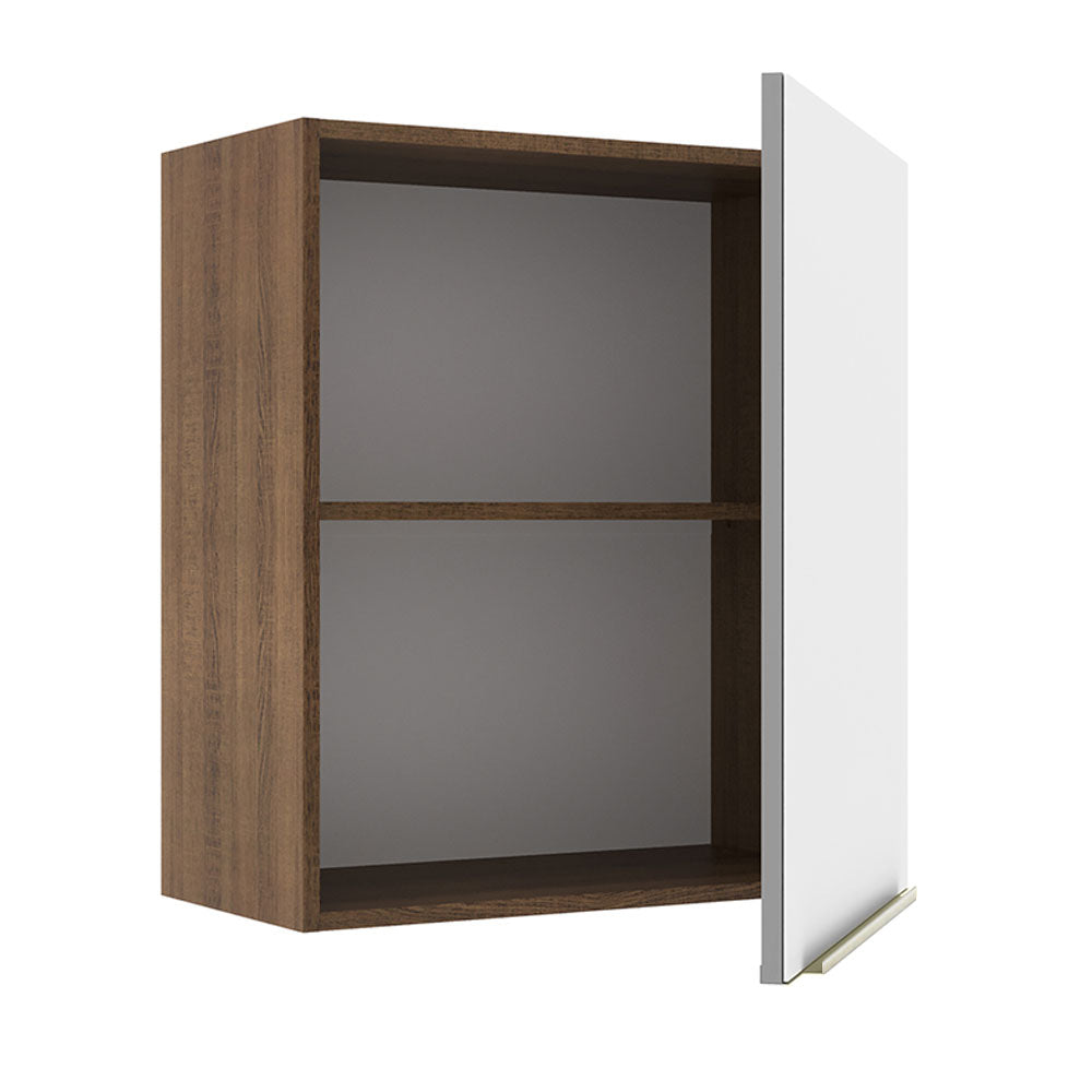 Armário Aéreo Madesa Lux 60 cm 1 Porta Rustic/Branco Veludo