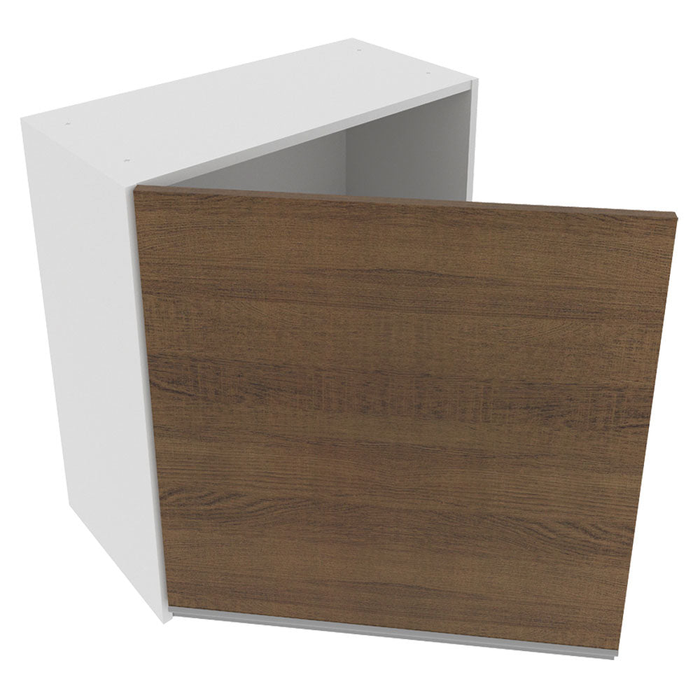 Armário Aéreo Madesa Acordes 100% MDF 60 cm 1 Porta Branco/Rustic