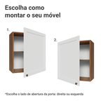 Armário Aéreo 60 cm 1 Porta Rustic/Branco Vik Madesa