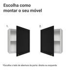 Armário Aéreo 60 cm 1 Porta Branco/Preto Vik Madesa