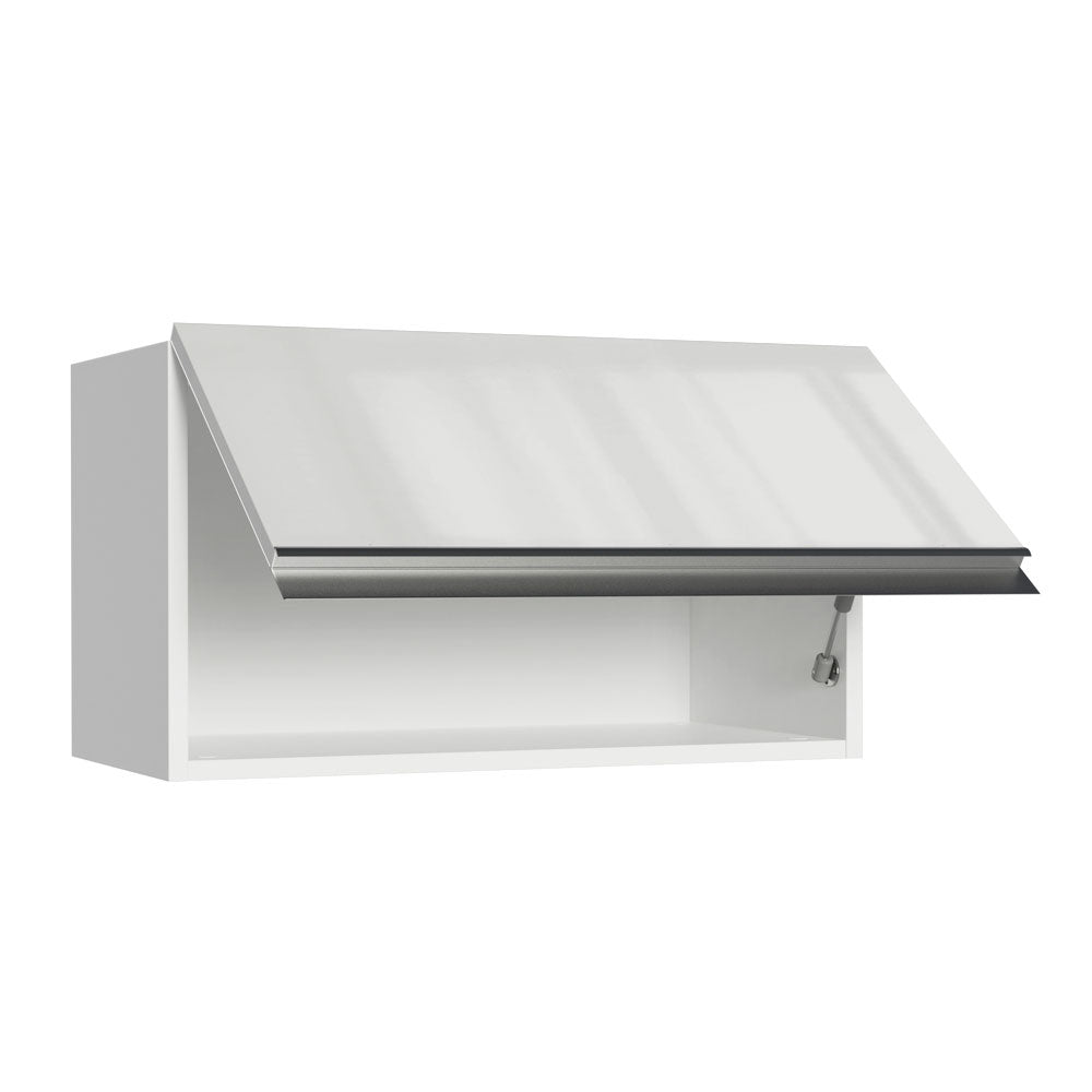Armário Aéreo Madesa Acordes 100% MDF 60 cm 1 Porta Basculante Branco Brilho