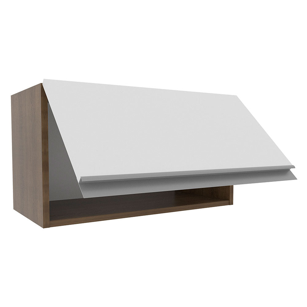 Armário Aéreo Madesa Glamy 60 cm 1 Porta Basculante Rustic/Branco