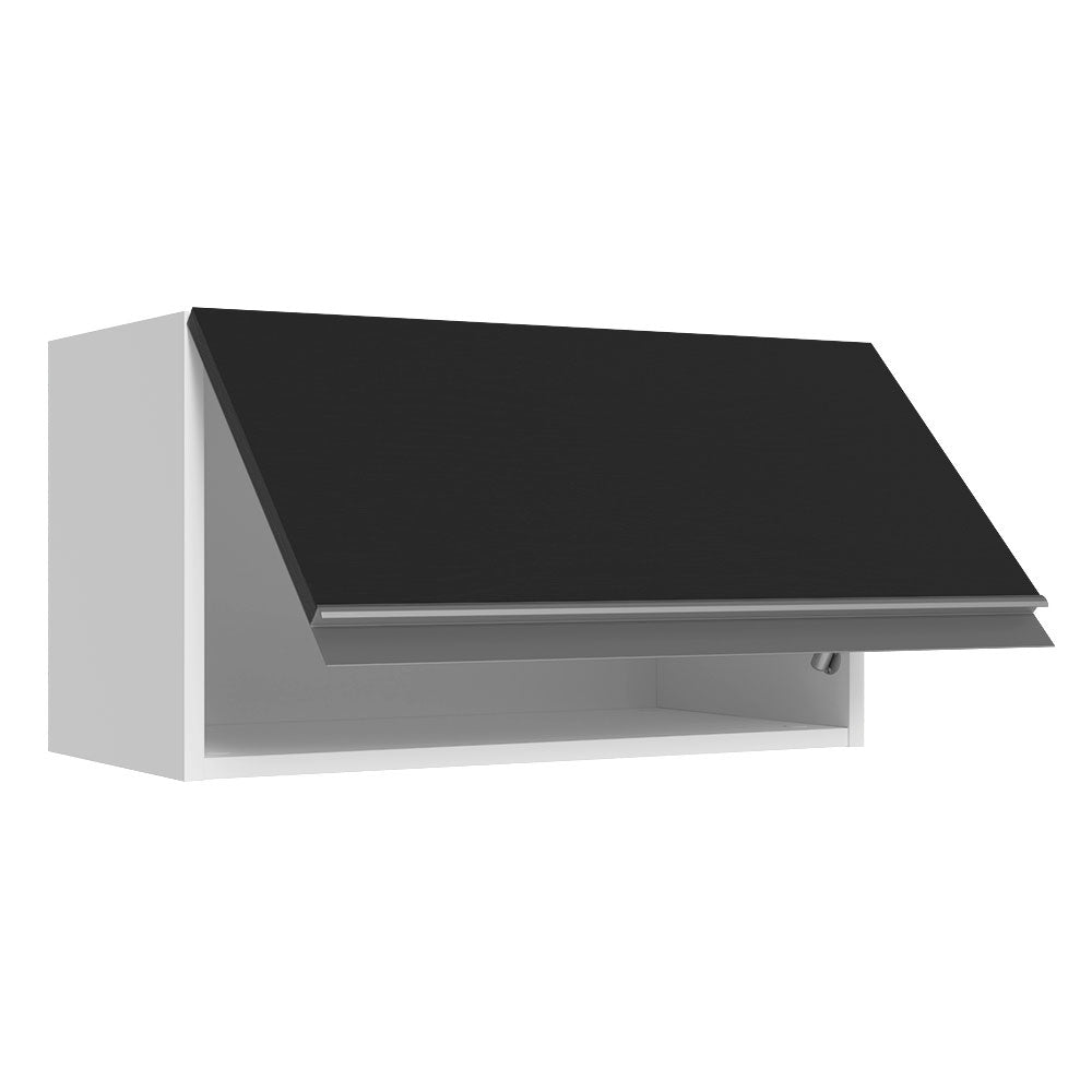 Armário Aéreo 100% MDF 60 cm 1 Porta Basculante Branco/Preto Acordes Madesa
