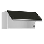 Armário Aéreo Madesa Glamy 60 cm 1 Porta Basculante Branco/Preto