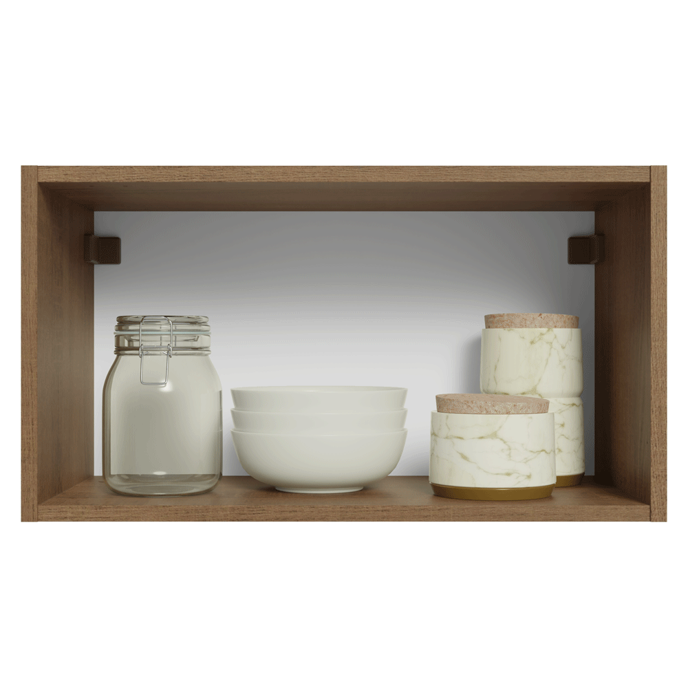 Armário Aéreo 60 cm 1 Porta Basculante Rustic/Crema Vik Madesa