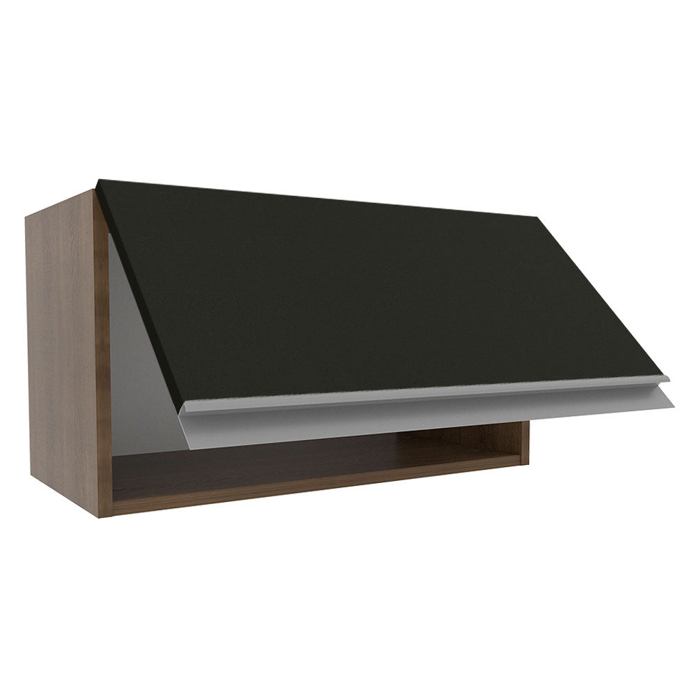 Armário Aéreo Madesa Glamy 60 cm 1 Porta Basculante Rustic/Preto