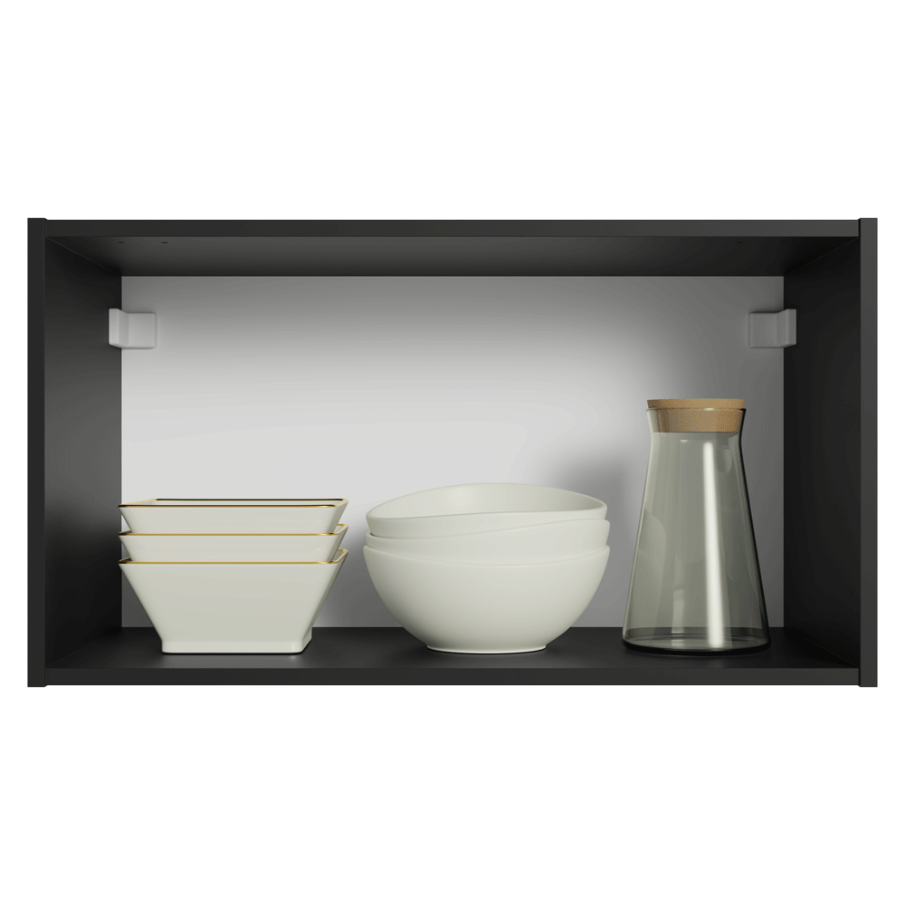 Armário Aéreo 60 cm 1 Porta Basculante Preto Nice Madesa