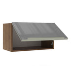 Armário Aéreo Madesa Lux 60 cm 1 Porta Basculante Rustic/Cinza