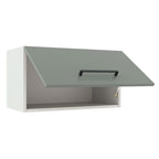 Armário Aéreo Madesa Agata 60 cm 1 Porta Basculante Branco/Cinza