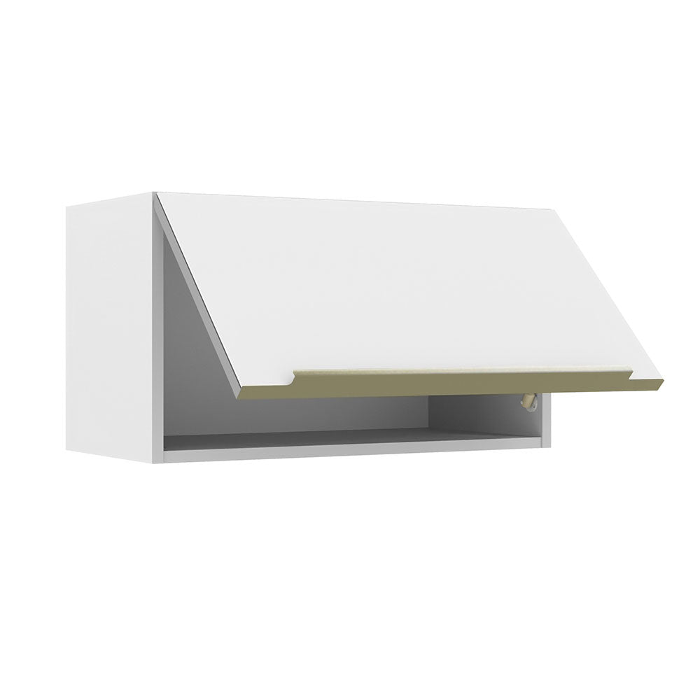 Armário Aéreo Madesa Lux 60 cm 1 Porta Basculante Branco/Branco Veludo