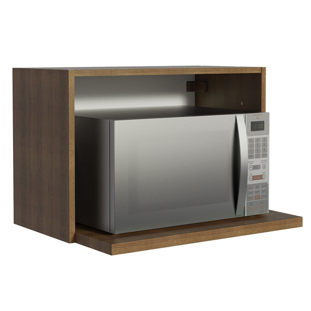 Armário Aéreo 60 cm Nicho para Microondas e Forno Elétrico Rustic Madesa