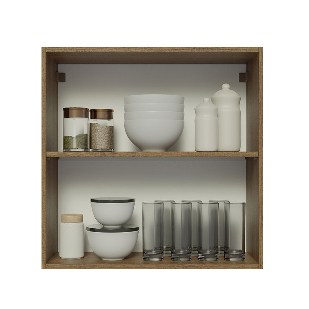 Armário Aéreo 70 cm 2 Portas Rustic/Branco Glamy Madesa